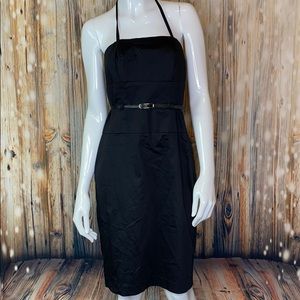 Black Halo Jackie O Belted Strapless Dress | L